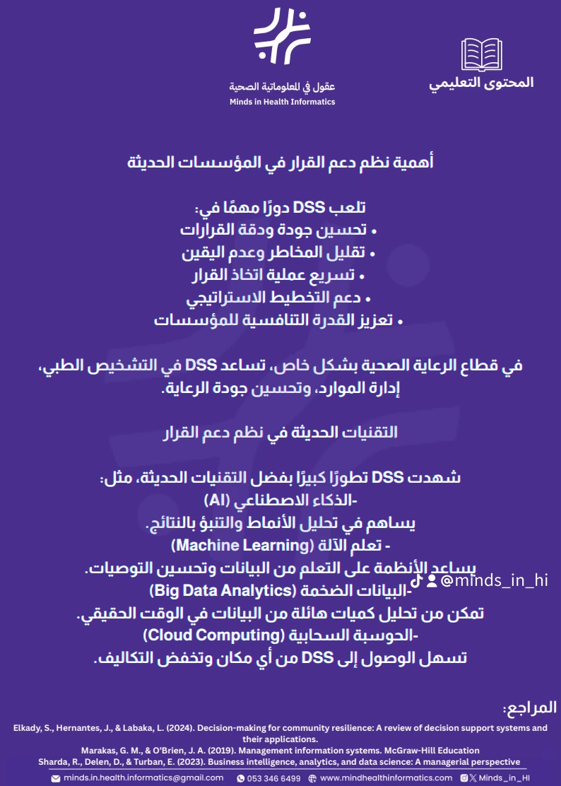 أهمية نظم دعم القرار (DSS) في المؤسسات الحديثة