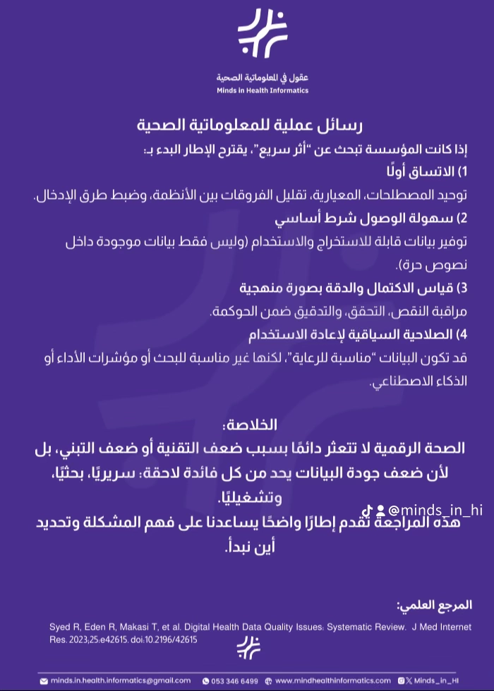 رسائل عملية للمعلوماتية الصحية